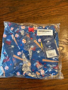 RuggedButts Blue Kids Swim Trunks with Baseball & Bat Print

NWT